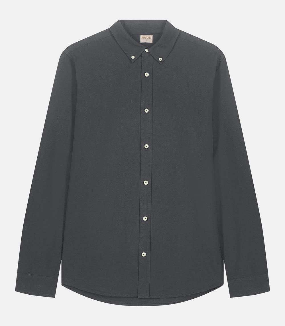 Camisa Oxford Lavado Antracita Algodón Orgánico