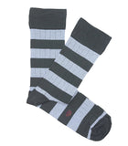 Green and Light Blue Striped Ribbed Socks