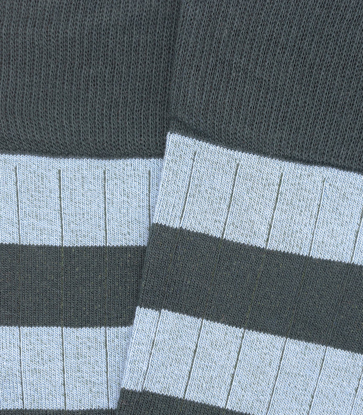 Green and Light Blue Striped Ribbed Socks