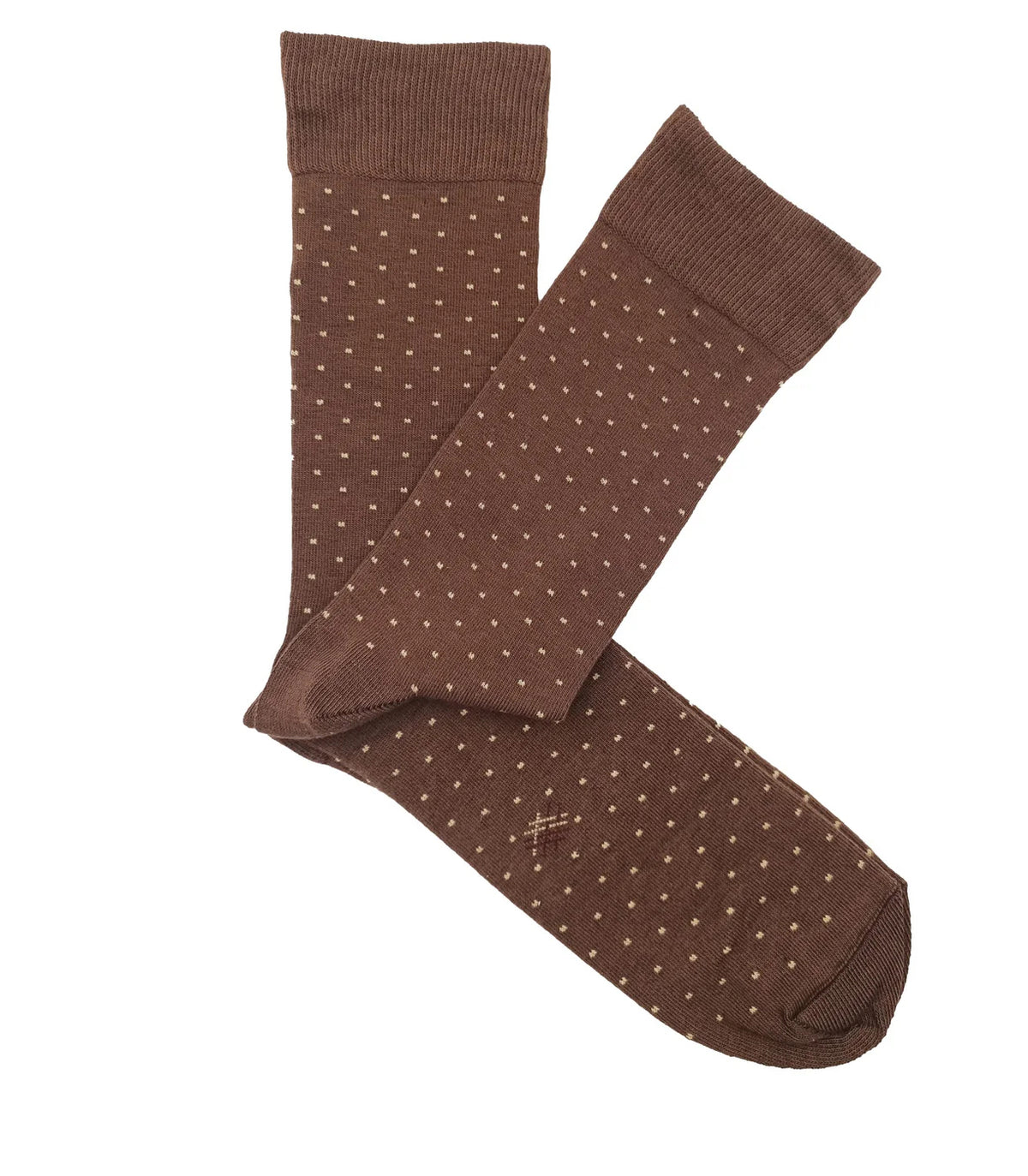 Calcetines Topitos Marrón Y Beige