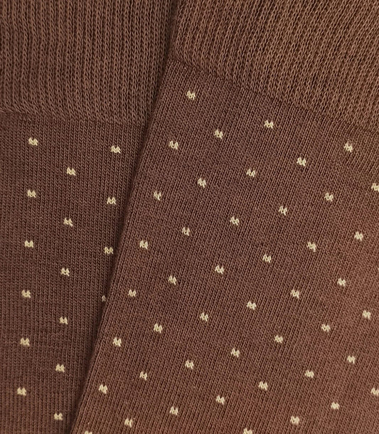 Calcetines Topitos Marrón Y Beige