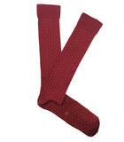 Burgundy and Scarlet Polka Dot Knee High Socks