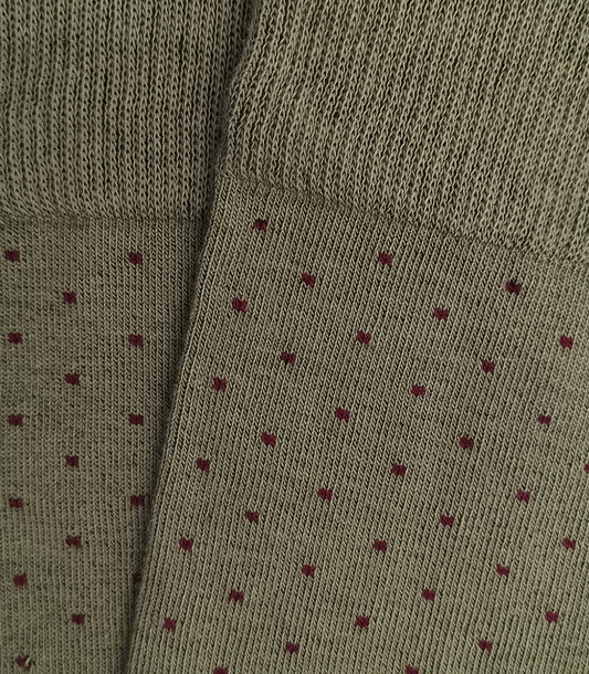 Green and Burgundy Polka Dot Knee High Socks