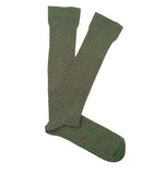 Green and Burgundy Polka Dot Knee High Socks