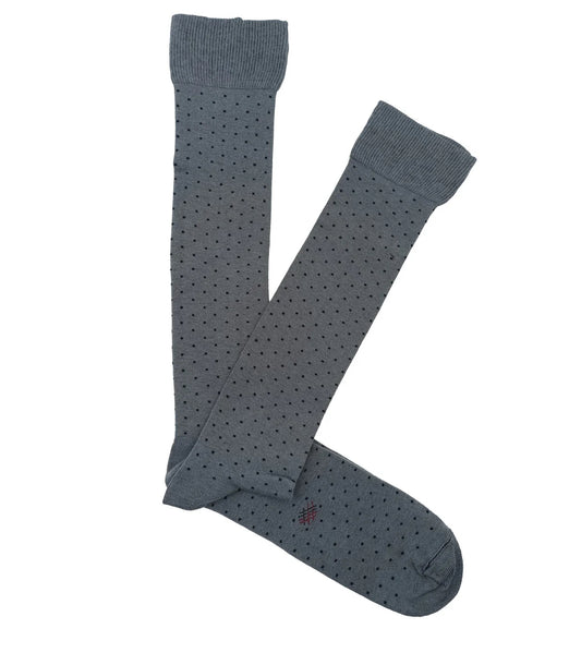 Gray and Black Polka Dot Knee High Socks