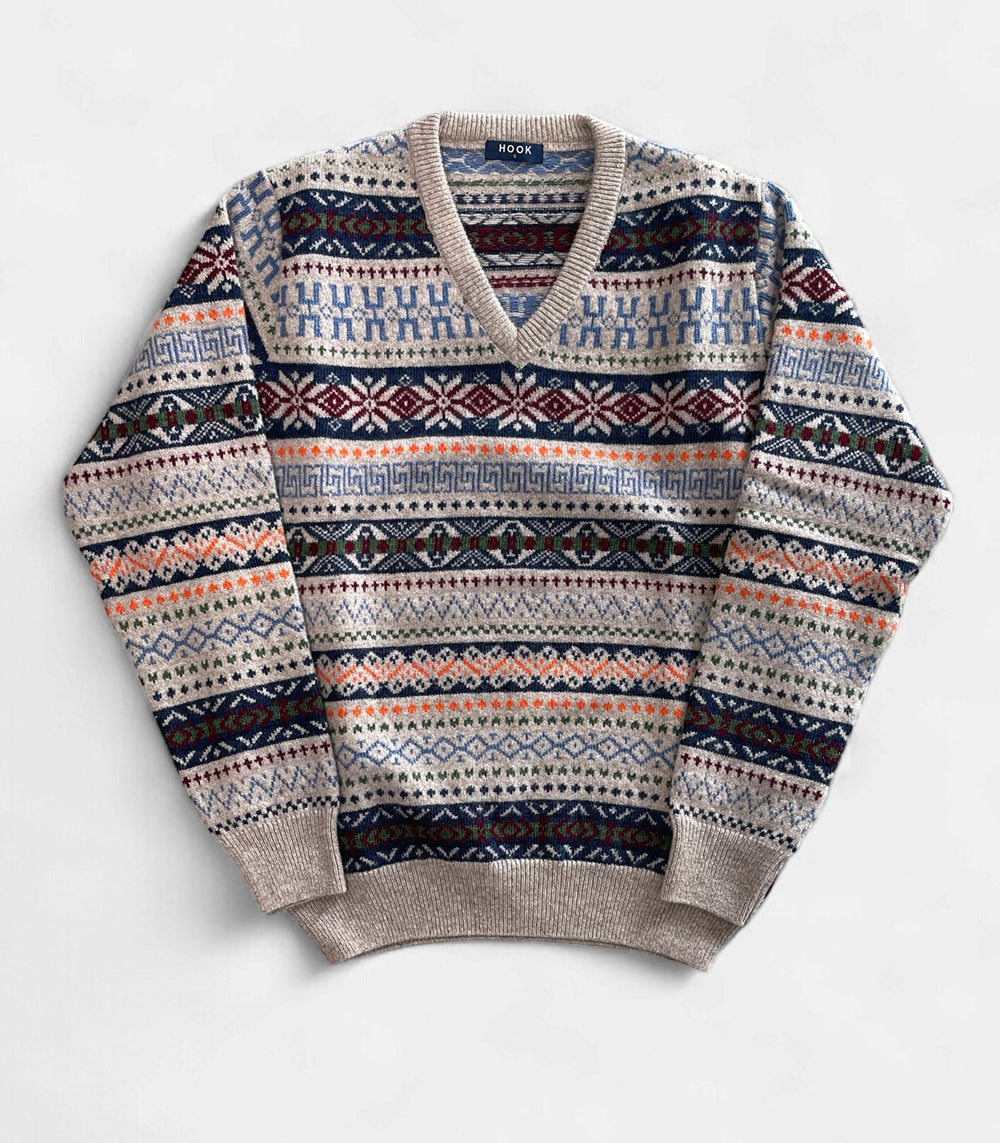 Z.Hinchliffe Wool Jacquard V-Neck Sweater