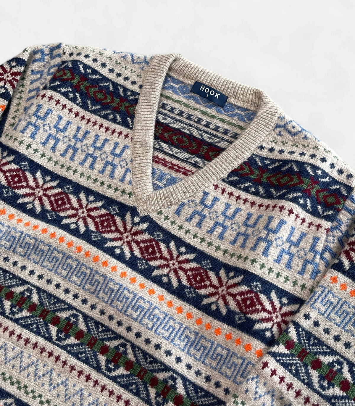 Z.Hinchliffe Wool Jacquard V-Neck Sweater