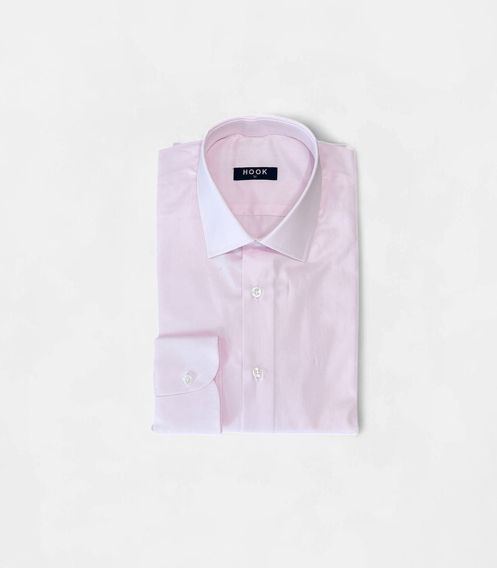 Pink Twill Ceremony Shirt with Convertible Cuff