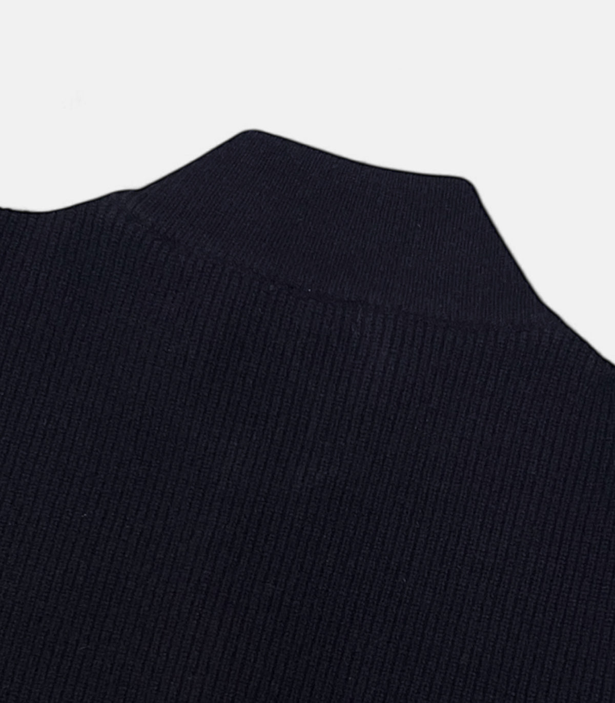 Navy Wool Quarter-Zip Pullover