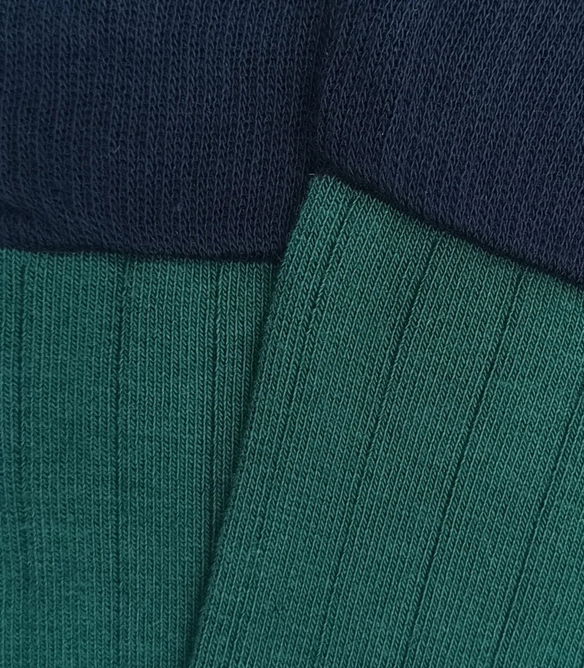Bottle Green And Navy Knee High Socks