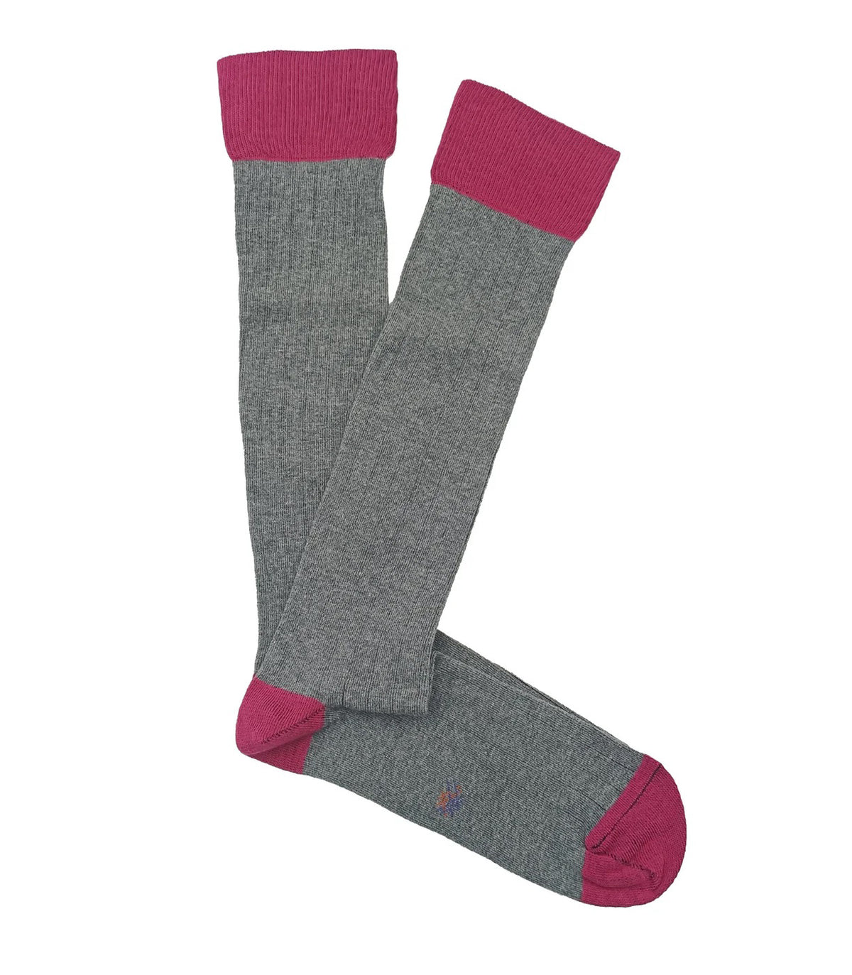 Grey And Pink Knee High Socks