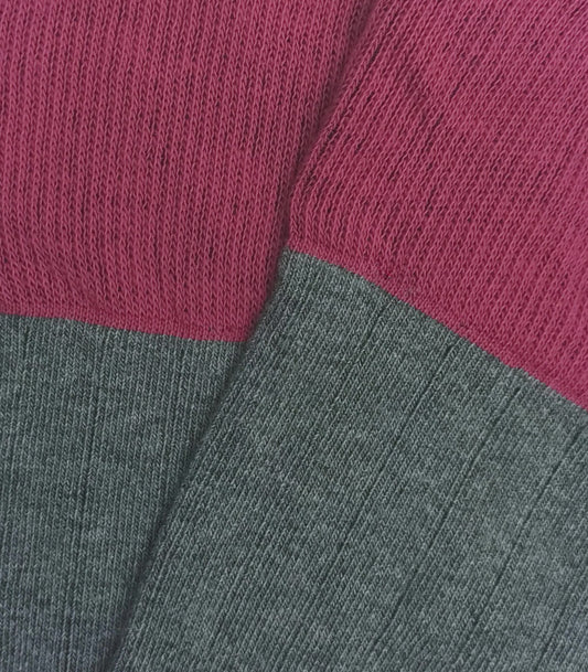 Grey And Pink Knee High Socks