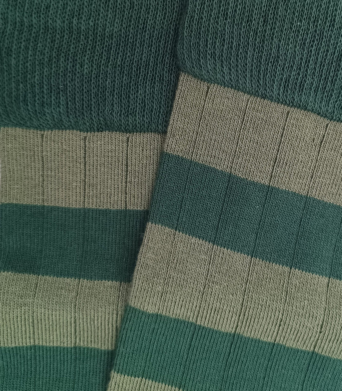 Green Striped Ribbed Knee High Socks