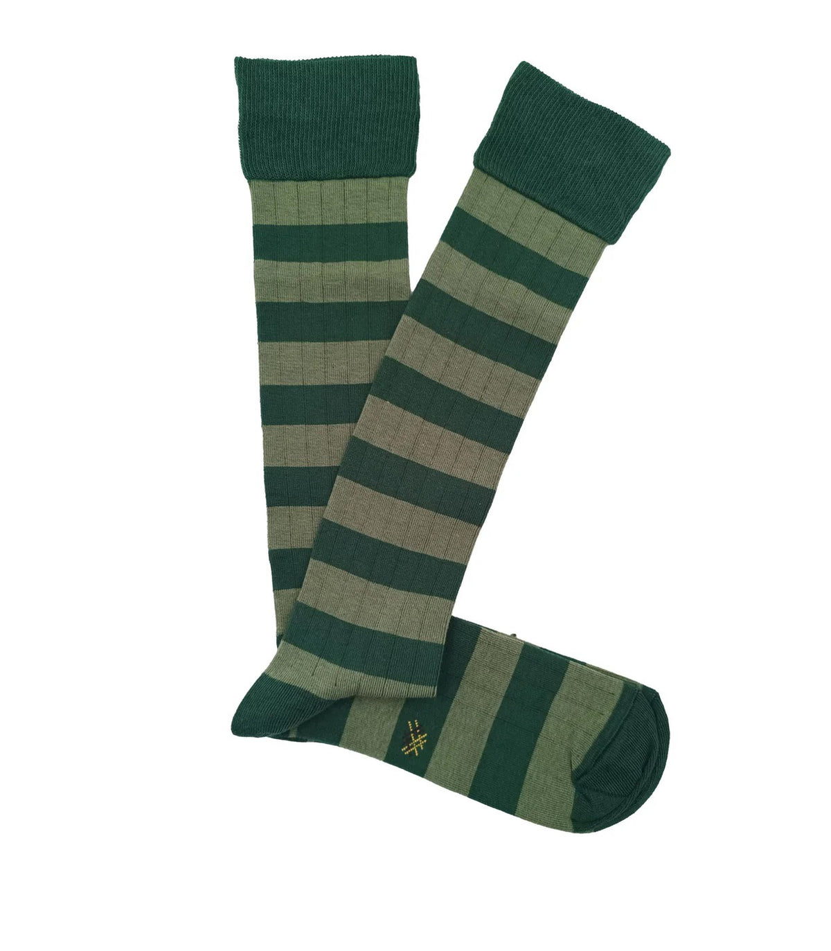 Calcetines Altos Canalé Rayas Verdes