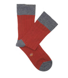 Orange And Grey Ribbed Socks