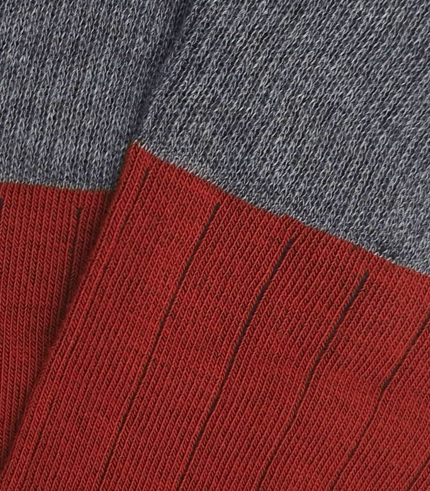 Orange And Grey Ribbed Socks