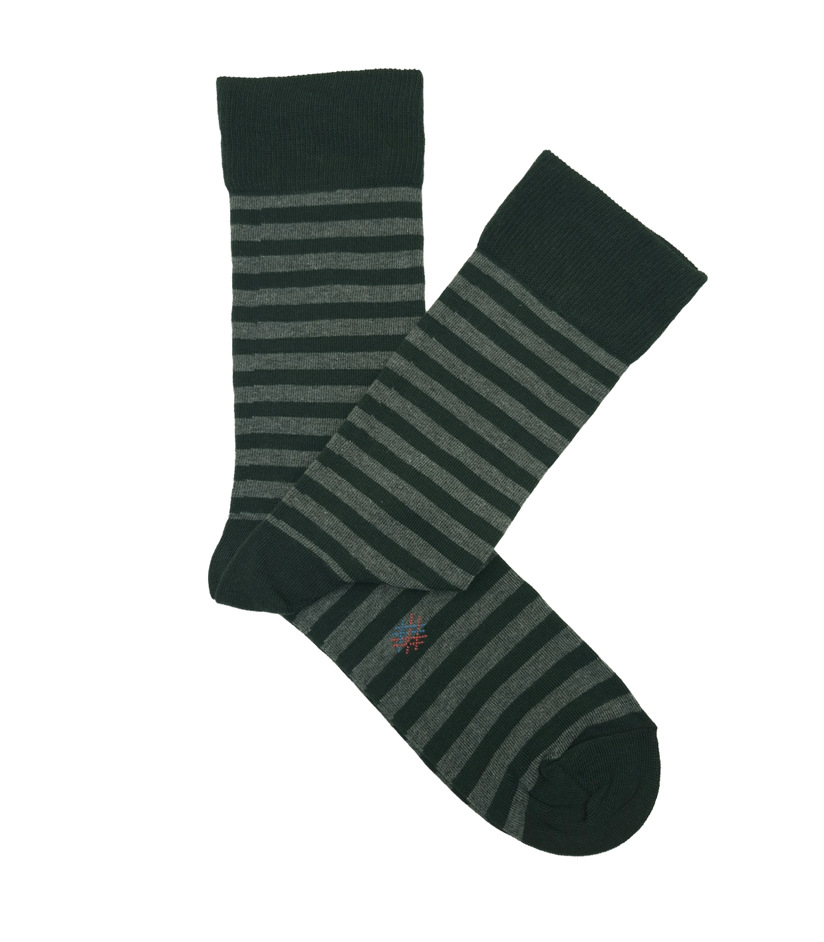Green and Gray Striped Socks