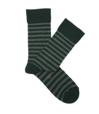 Green and Gray Striped Socks