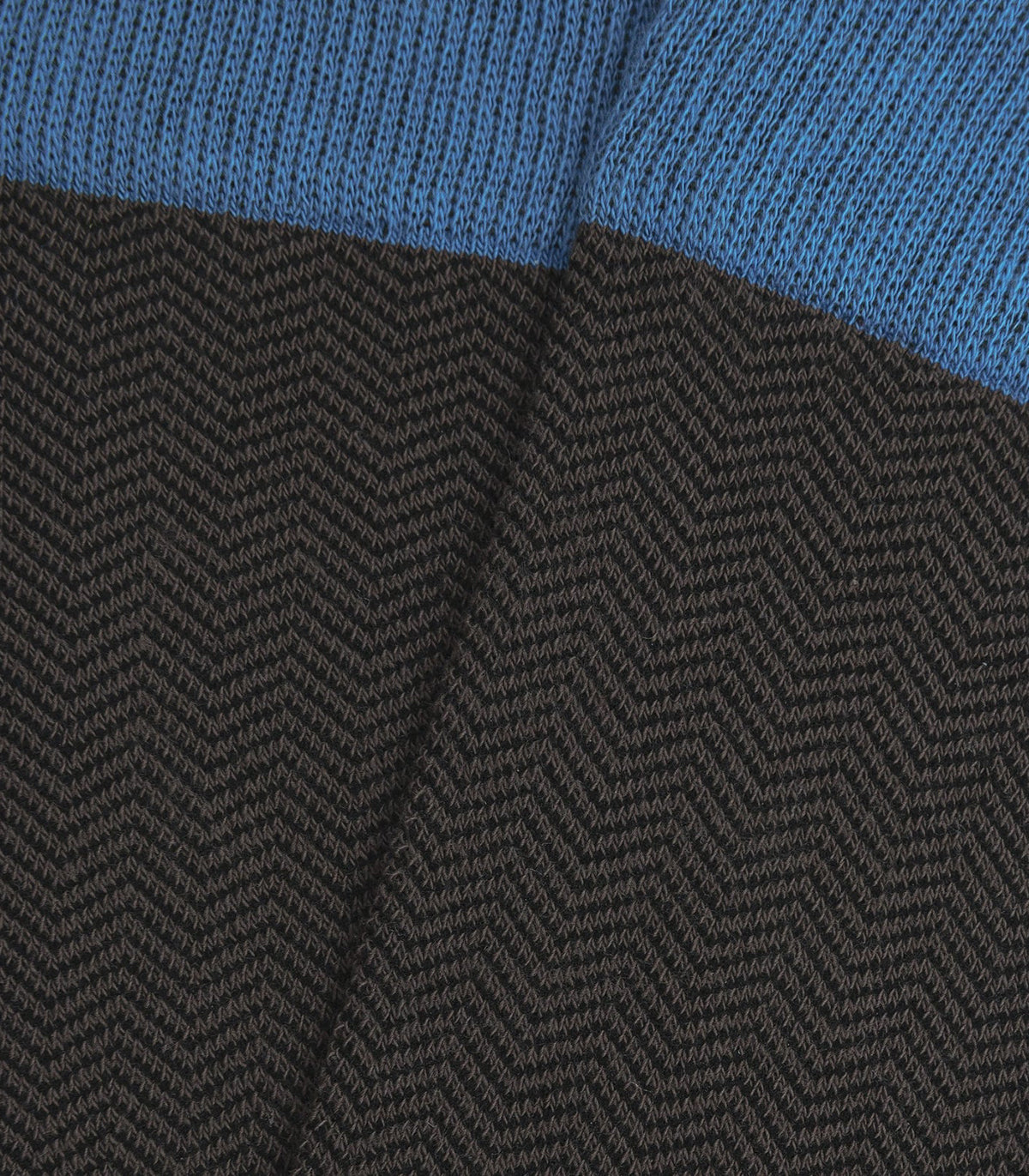 Calcetines Altos Espiga Marrón Y Azul