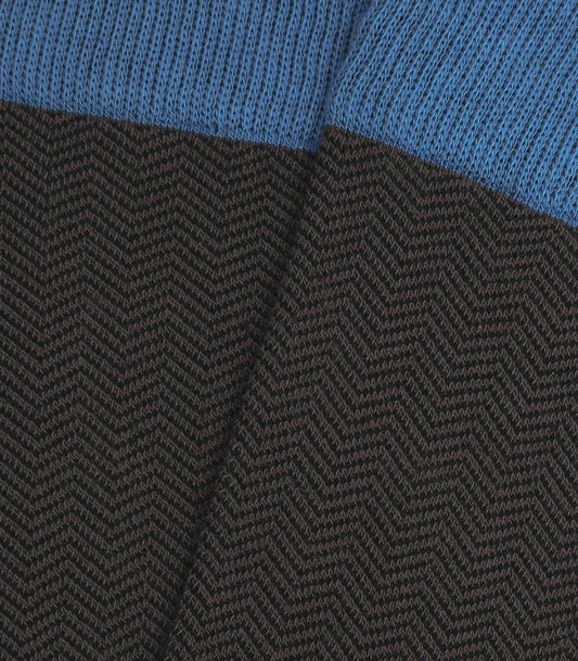 Calcetines Altos Espiga Marrón Y Azul