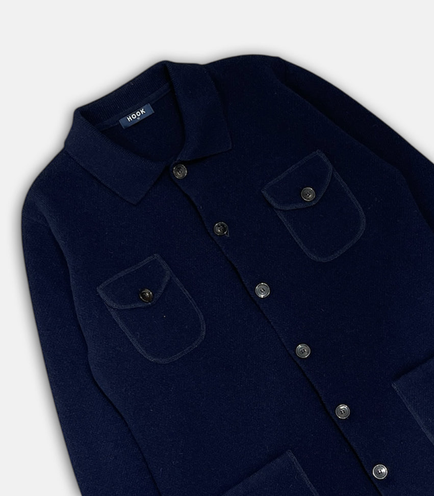 Blue Wool Jacket With Pockets