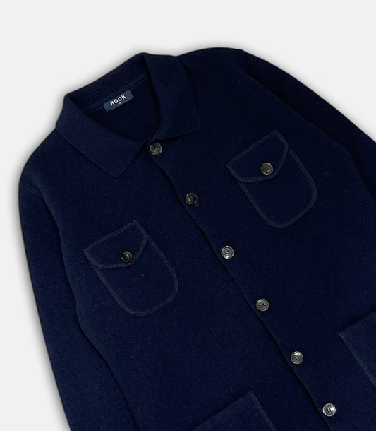 Chaqueta De Lana Con Bolsillos Azul