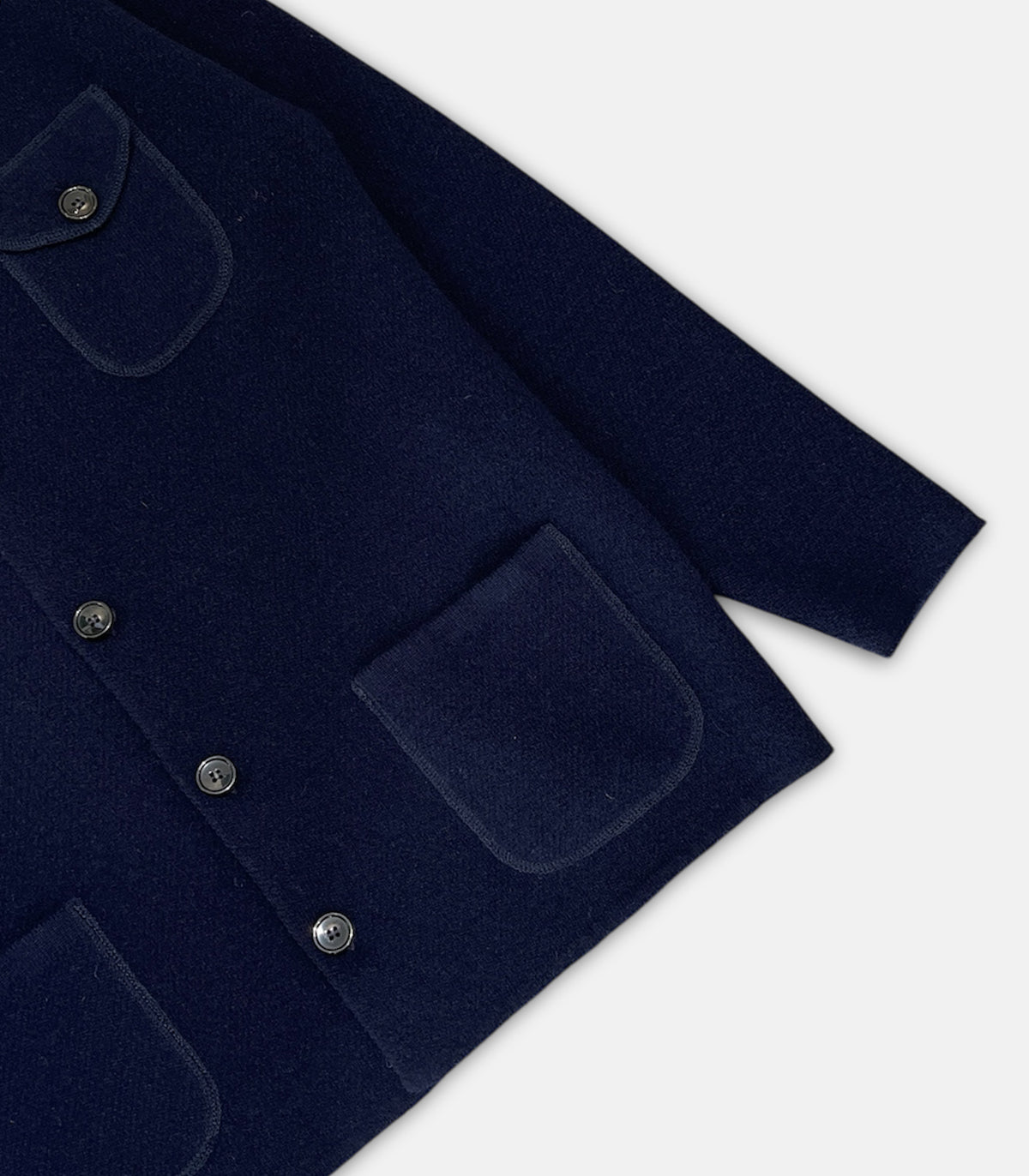 Blue Wool Jacket With Pockets
