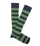 Calcetines Altos Lana Rayas Azul Y Verde