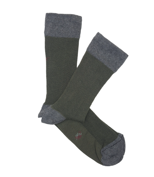 Calcetines Espiga Verdes Y Gris