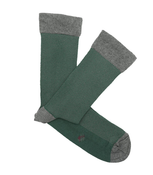 Calcetines Ojo De Perdiz Verde Y Gris