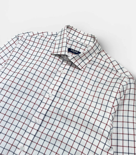 Navy and Burgundy Checks Viella Shirt