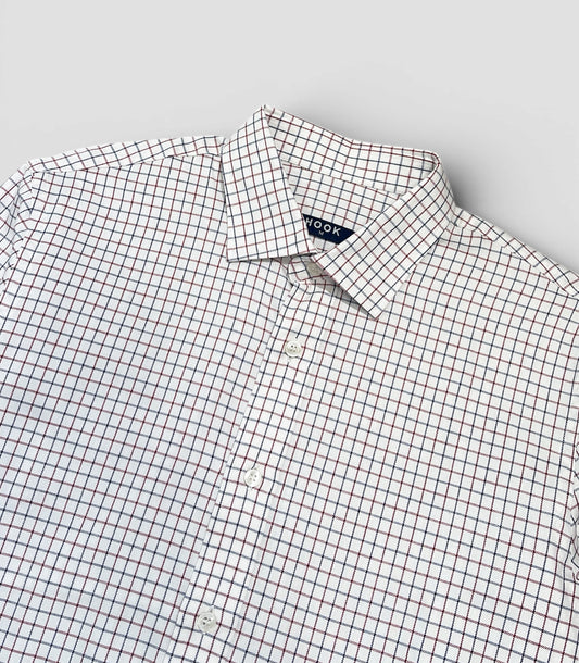 Blue and Burgundy Checkered Shirt