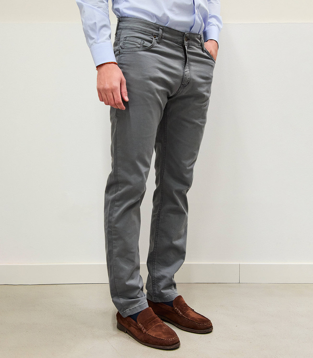 Dark Grey Five-Pocket Pants