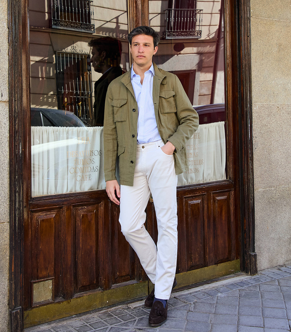 Parka Lino Algodón Verde