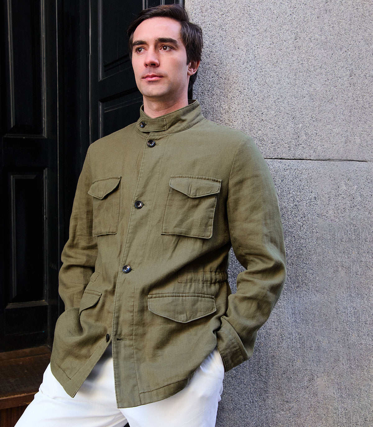 Parka Lino Algodón Verde