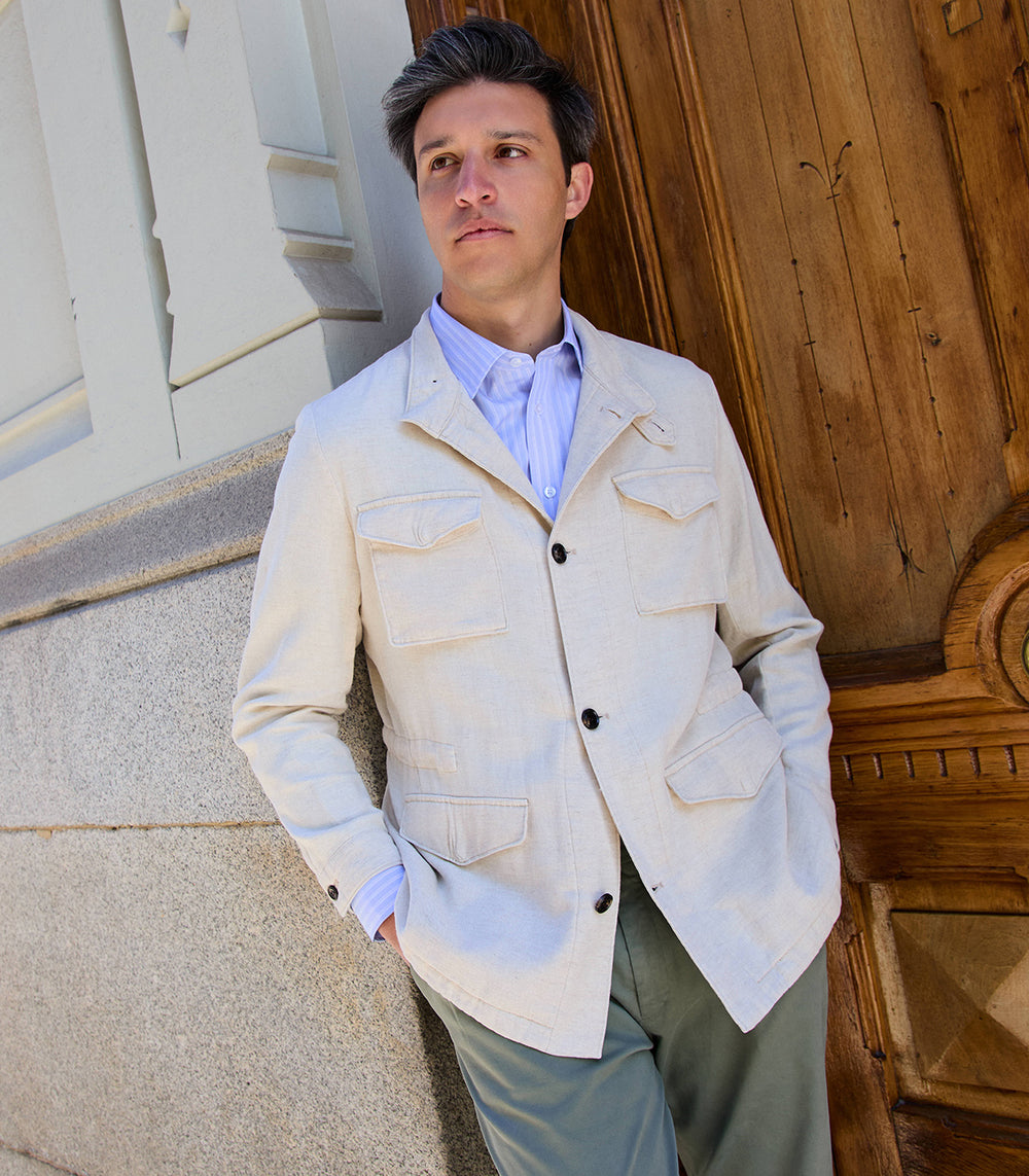 Parka Lino Algodón Crudo
