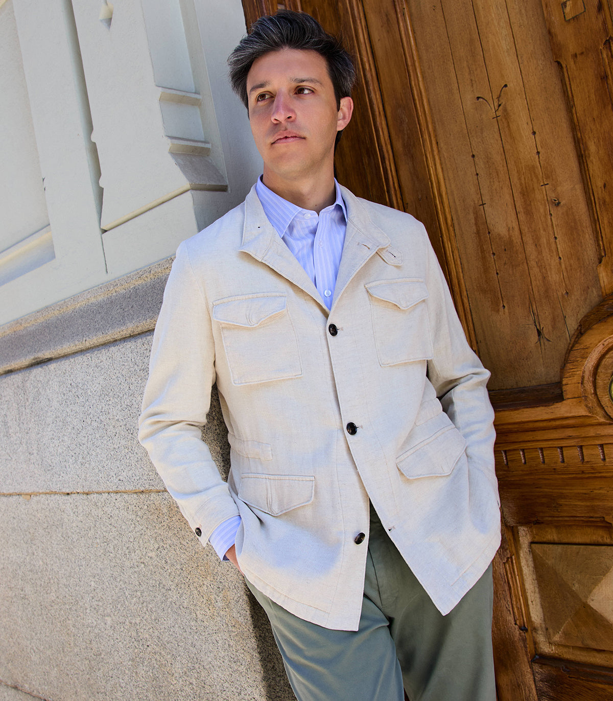 Parka Lino Algodón Crudo