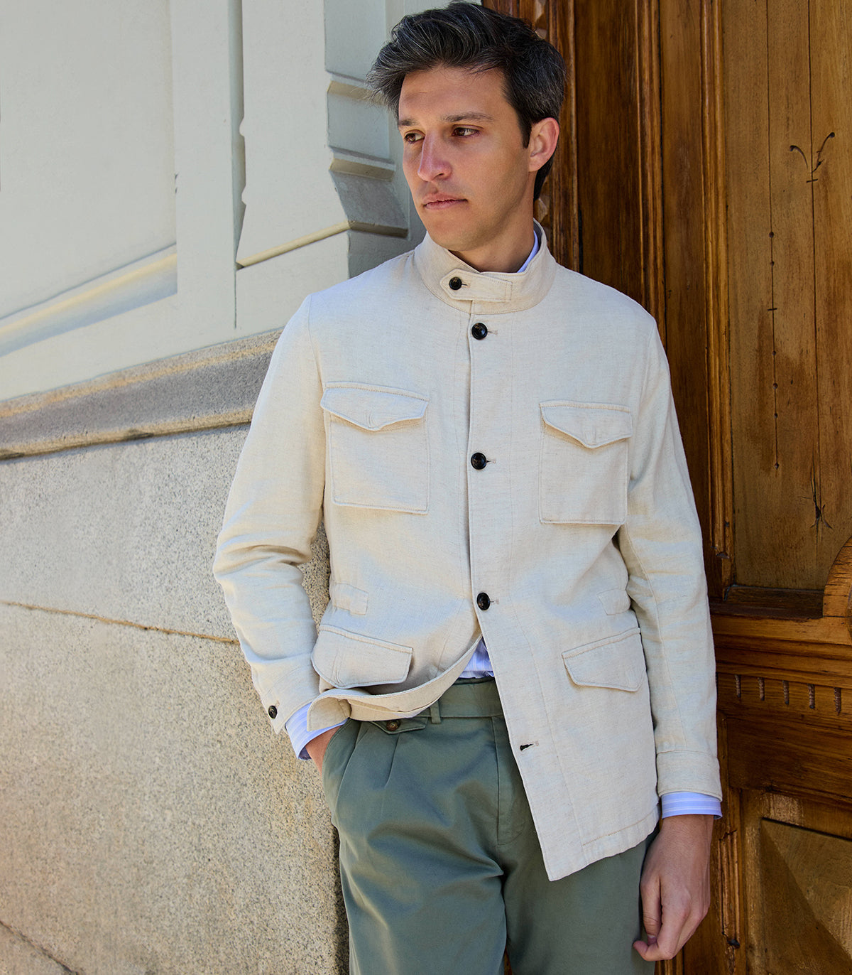 Parka Lino Algodón Crudo