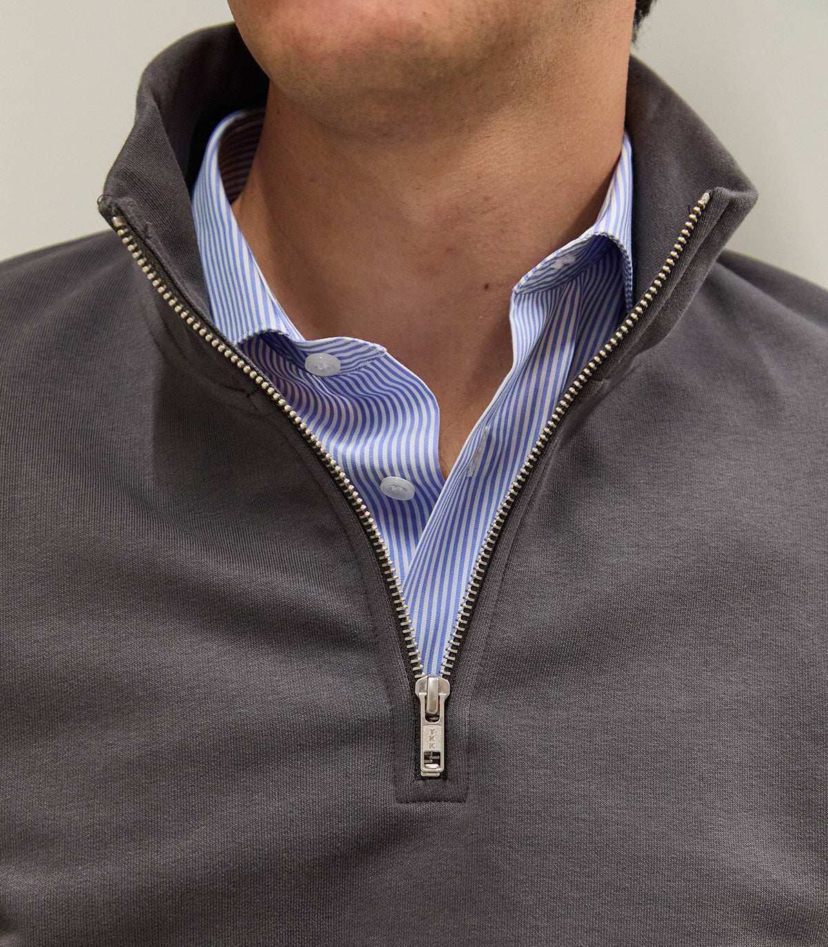 Mist Zipper Organic Cotton Sweatshirt