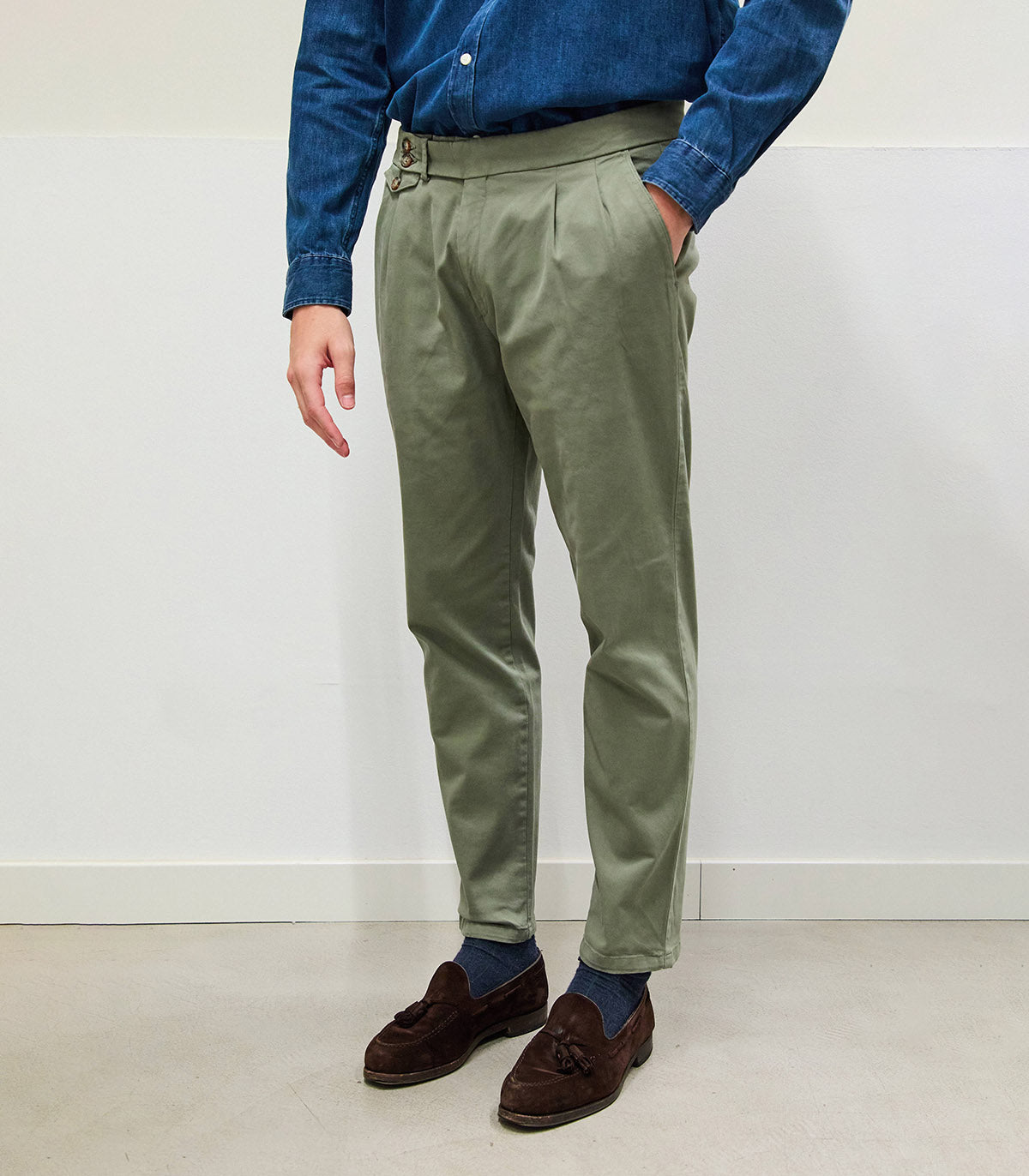 Pantalón Chino Pinzas Origin Verde