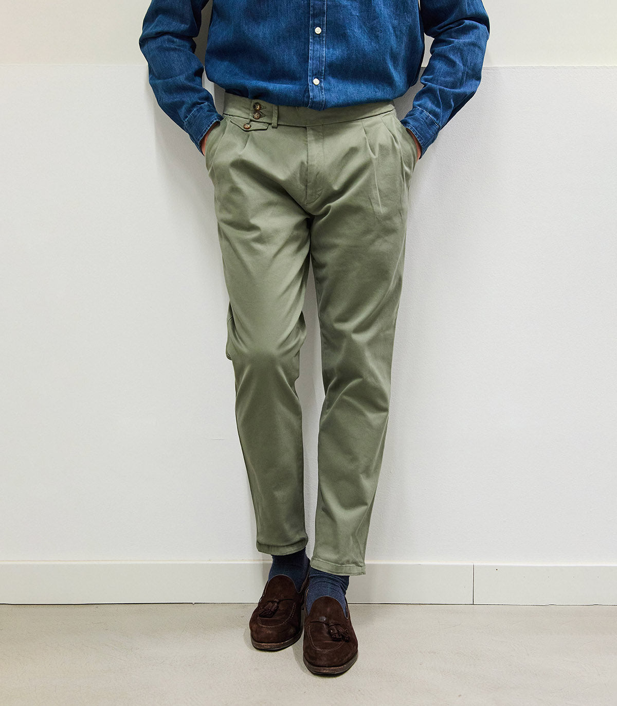 Pantalón Chino Pinzas Origin Verde
