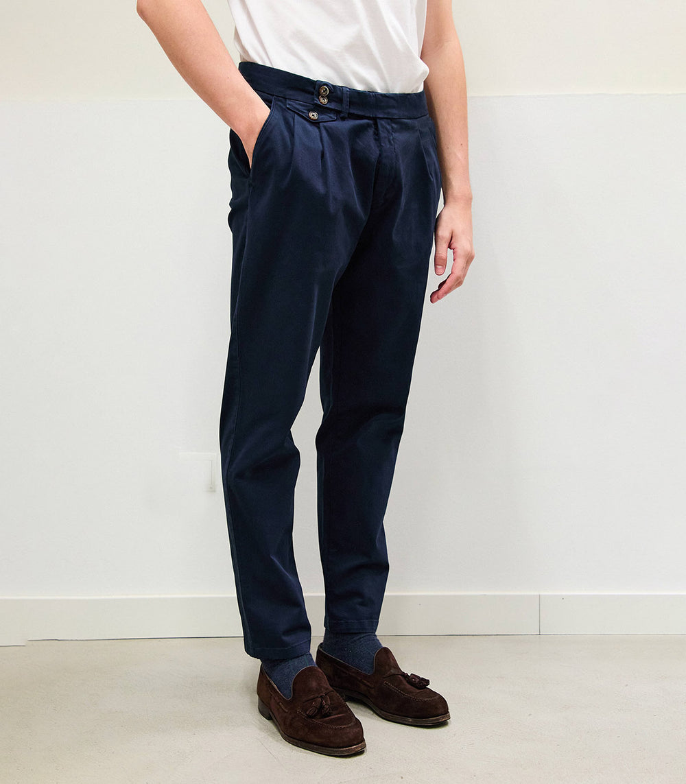 Blue Origin Pleated Chino Trousers