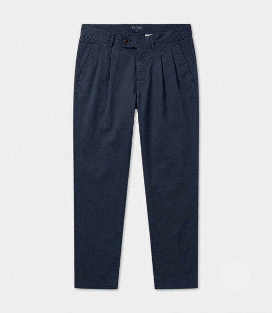 Navy Cotton Tencel Casual Pants