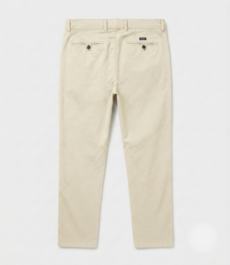 Pantalón Casual Algodón Tencel Beige Claro