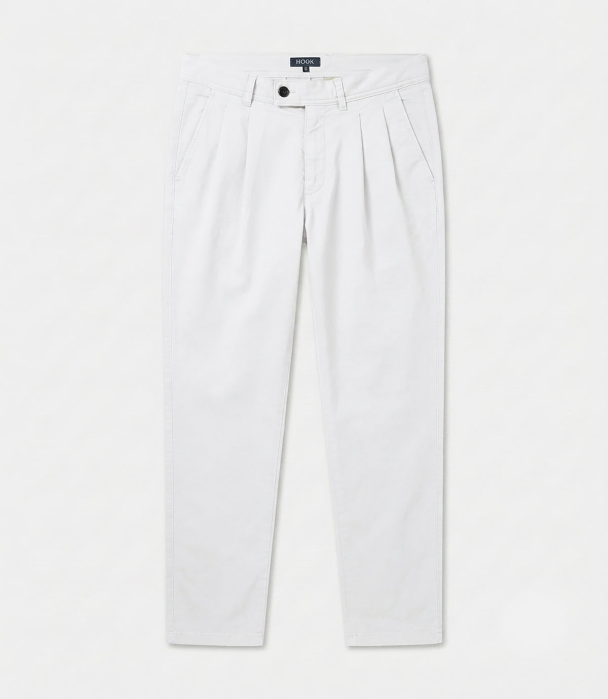 White Cotton Tencel Casual Pants