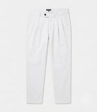 White Cotton Tencel Casual Pants