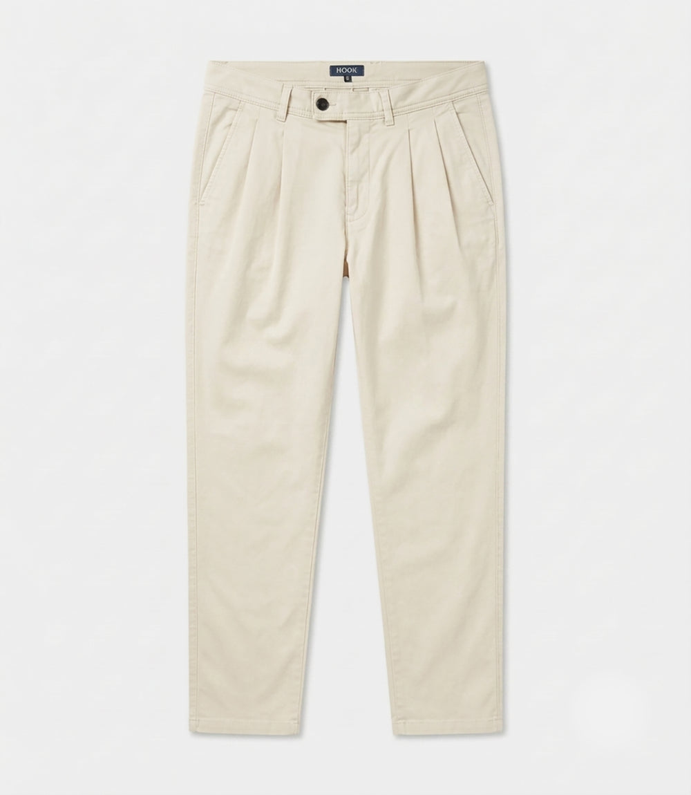 Pantalón Casual Algodón Tencel Beige Claro