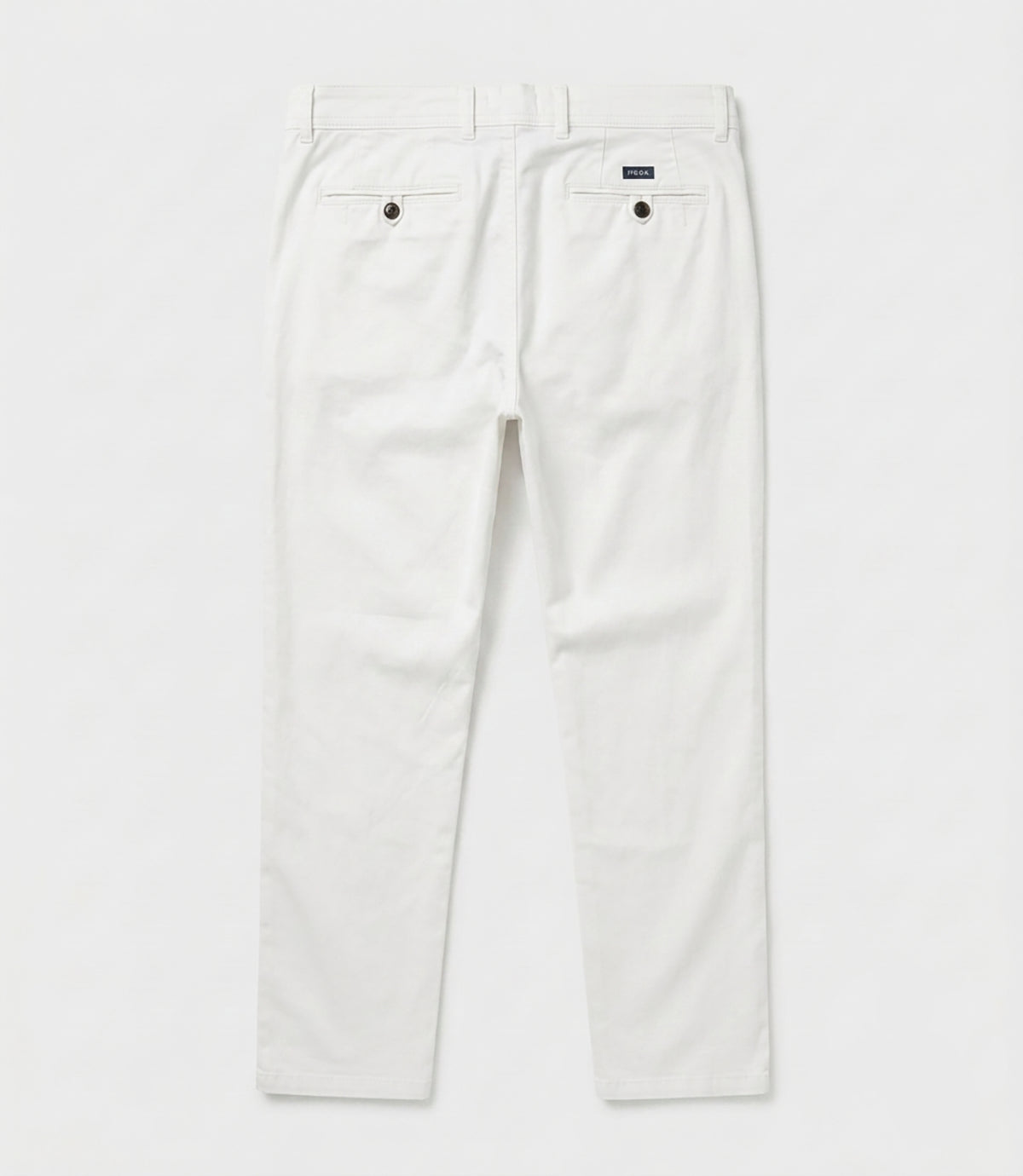 White Cotton Tencel Casual Pants